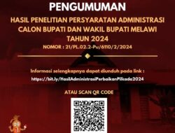 KPU Melawi Umumkan Hasil Penelitian Administrasi Calon Bupati dan Wakil Bupati Pilkada 2024