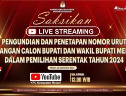 KPU Melawi Ajak Warga Saksikan Secara Live Pengundian dan Penetapan Nomor Urut Paslon Bupati dan Wakil Bupati Melawi di YouTube