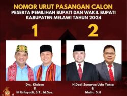 KPU Melawi Umumkan Nomor Urut Pasangan Calon Bupati dan Wakil Bupati Melawi 2024