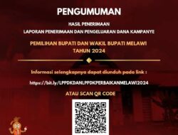 KPU Melawi Umumkan Hasil Penerimaan Laporan Penerimaan dan Pengeluaran Dana Kampanye (LPPDK) Perbaikan Pilkada 2024