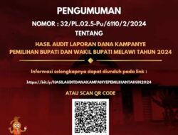 KPU Melawi Umumkan Hasil Audit Laporan Dana Kampanye Pilkada Melawi 2024