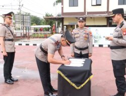 Kapolres Sanggau pimpin langsung Upacara Serah Terima Jabatan Kapolsek Batang Tarang Polres Sanggau