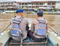 Satpolairud Polres Sintang Fokuskan Pengawasan Debit Air Sungai, Antisipasi Potensi Banjir