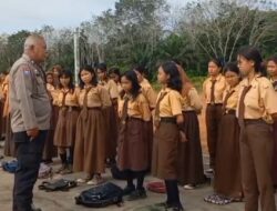 POLISI MITRA SEKOLAH, KANIT BINMAS POLSEK SIMPANG HULU SOSIALISASIKAN KENAKALAN REMAJA DAN BAHAYA NARKOBA DI SMPN 06 