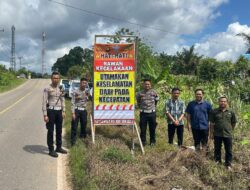 Polres Sekadau Pasang Spanduk Himbauan di Daerah Rawan Kecelakaan, Utamakan Keselamatan dari Pada Kecepatan