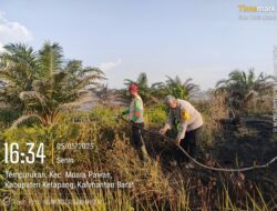 Polsek Muara Pawan Padamkan Kebakaran Lahan di Desa Tempurukan Kec. Muara Pawan Kab. Ketapang.  May 05, 2025
