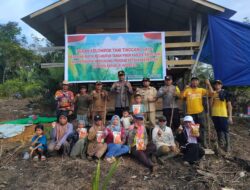 Kelompok Tani Tinggang Jaya dan Muspika Kecamatan Tanah Pinoh melaksanakan penanaman jagung, Dukung Ketahanan Pangan Nasional.