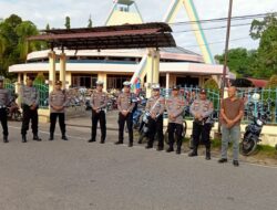 Kapolsek Sekadau Hilir AKP Burhan Pimpin Pengamanan Misa Kenaikan Isa Almasih di Gereja St. Petrus