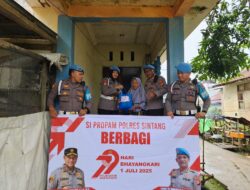 Kasi Propam Polres Sintang Pimpin Langsung Kegiatan ” PROPAM BERBAGI ” Jelang HUT Bhayangkara ke 79 Tahun