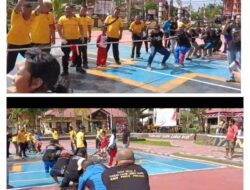 Adu Seru Tarik Tambang Tim Polres Melawi VS Media 