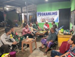 Kapolsek Matan Hilir Selatan Bersama Unsur Forkopimcam Sambangi Pos Kamling di Desa Sungai Jawi