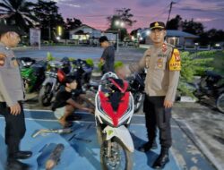 Polsek Meliau Tertibkan Knalpot Brong, 18 Kendaraan Terjaring Razia di Jalan Raya Kedondong