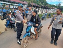 Kapolsek Tumbang Titi Pimpin Patroli Dialogis, Amankan 27 Kendaraan Berknalpot Brong