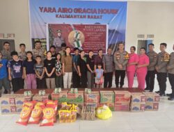 Polri Peduli, Panitia Perayaan Natal 2025 dan Tahun Baru 2026 Bersama Polres Landak Salurkan Bantuan Sosial di Panti Asuhan Yara Airo Gracia House Mandor