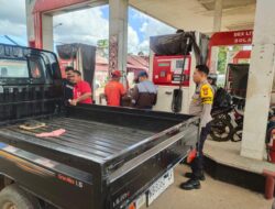 Personel Polsek Mempawah Hulu Pantau Situasi Kamtibmas di SPBU Karangan