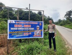 Angka Laka Lantas Meningkat, Polres Sekadau Pasang Spanduk Peringatan di Jalur Rawan