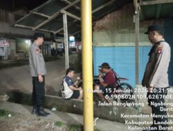 Sampaikan Imbauan Saat Samapta Polsek Menyuke Laksanakan Patroli Malam Hari