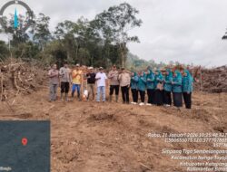 Kapolsek Nanga Tayap Bersama PPL dan Penggerak PKK Laksanakan Penanaman Jagung Hibrida di Desa Simpang Tiga Sembelangaan