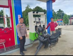 Patroli Sambang di SPBU, Upaya Polsek Kuala Behe Cegah Gangguan Kamtibmas