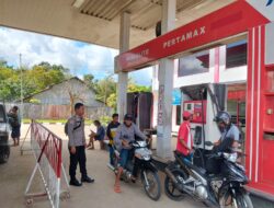 Rutinitas Personel Polsek Mempawah Hulu Sambangi SPBU Karangan, Sampaikan Pesan Kamtibmas