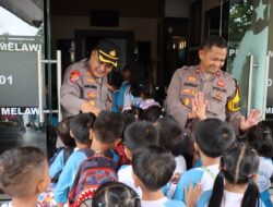 Kunjungan Pelajar TK Bunda Nanga Pinoh Di Sambut Hangat Kapolres Dan Wakapolres Melawi