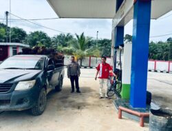 Patroli Obyek Vital Polsek Kuala Behe Sambangi SPBU Cegah Gangguan Kamtibmas