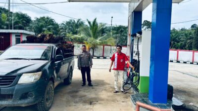 Patroli Obyek Vital Polsek Kuala Behe Sambangi SPBU Cegah Gangguan Kamtibmas