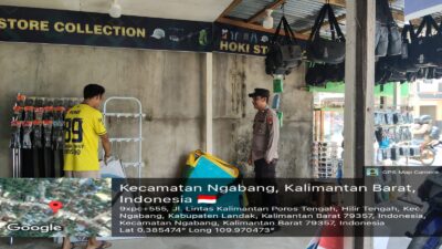 Laksanakan Patroli Polsek Ngabang Berikan Pesan Kamtibmas Kepada Masyarakat Untuk Menjaga Situasi Yang Kondusif