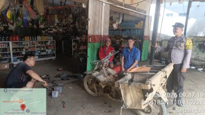 Sambangi Bengkel Saat Patroli, Polisi Ingatkan Warga Waspada Curanmor