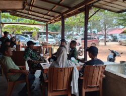 Polsek Kendawangan Perketat Pengamanan Pos Pam Lebaran 2026 di Pantai Pasir Putih