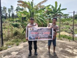 Tanggap Kebakaran Hutan Dan Lahan, Jajaran Polsek Matan Hilir Utara Gencar Lakukan Himbauan Serta Patroli Titik Api