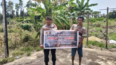 Tanggap Kebakaran Hutan Dan Lahan, Jajaran Polsek Matan Hilir Utara Gencar Lakukan Himbauan Serta Patroli Titik Api