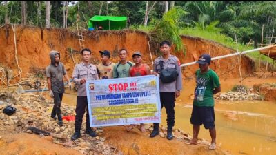 Polsek Nanga Taman Lakukan Penertiban dan Imbauan Tegas di Sejumlah Desa Rawan PETI