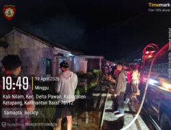 Pamapta Polres Ketapang Bersama Piket Fungsi Gerak Cepat Datangi TKP Kebakaran Perumahan BTN Palm Vista