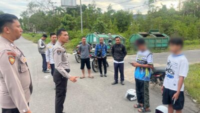 Pamapta Polres Sekadau Bubarkan Balap Liar di Kawasan Pemda, Tiga Pelajar Diamankan