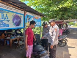Satuan Binmas Polres Ketapang Laksanakan Kegiatan Preemtif Himbauan Kamtibmas Di Daerah Rawan Curanmor Di Kecamatan Delta Pawan