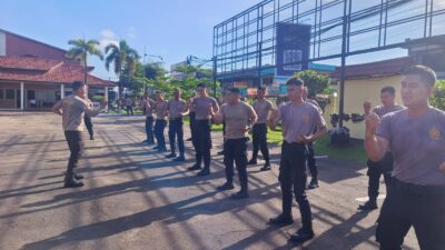 Kasat Samapta Polres Ketapang Pimpin Latihan Peningkatan Kemampuan Bela Diri Personel