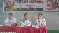 Kasat Narkoba Polres Ketapang Bersama Kapolsek Delta Pawan Laksanakan Penyuluhan Kampung Bersinar dan Sosialisasi Bahaya Narkoba di Desa Kalinilam