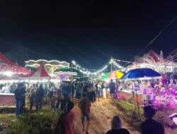 Polisi Hadir di Tengah Keramaian Pasar Malam Nanga Taman