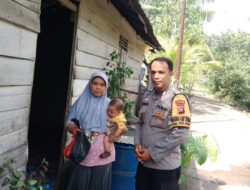 Wujud Kepedulian Polri, Bhabinkamtibmas Sukaharja serahkan Daging Qurban Kepada Warga Binaan