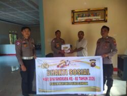 Hari Bhayangkara Ke-80, Polsek Menyuke Bagikan Paket Sembako kepada  Warga