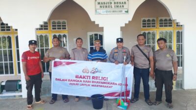 Sambut Hari Bhayangkara ke-80, Aksi Mulia Polsek Kuala Behe Bersihkan Masjid dan Gereja, Wujud Nyata Toleransi