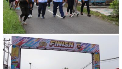 Semarak Bhayangkara! Ribuan Warga Meriahkan Jalan Sehat Hari Bhayangkara ke-80 Bersama Polres Kapuas Hulu