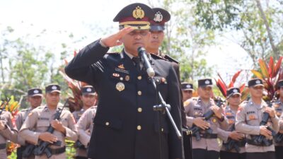 Polres Melawi Berikan Penghormatan Terakhir Kepada Aiptu M.T.L Tobing