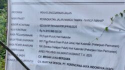 Kesaktian Kontraktor Aneh Bernama AHAN Sulap Jalan Nanga Taman–Nanga Mahap Sekadau Kalbar Rp14,8 Miliar