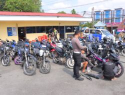 Respons Keluhan Masyarakat, Satlantas Polres Sintang Amankan 40 Motor Berknalpot Brong dalam Strong Point Pagi
