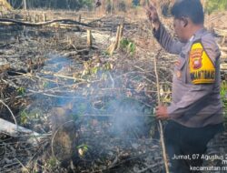 Respon Cepat Cegah Karhutla Personil Polsubsektor Sungai Melayu Rayak Lakukan Groundcheck Titik Api