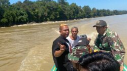 Polsek Nanga Tayap Bersama Koramil dan Perangkat Desa Cek Lokasi PETI di Desa Mensubang