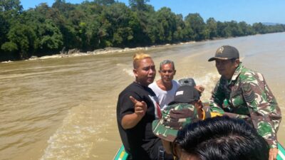Polsek Nanga Tayap Bersama Koramil dan Perangkat Desa Cek Lokasi PETI di Desa Mensubang